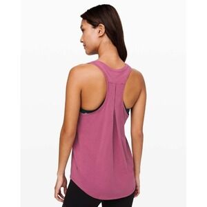 Lululemon 6 Love Tank Pleated Pima Cotton Moss Rose W1BO2S